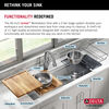 45” Workstation Undermount Single Bowl 16 Gauge Stainless Steel Kitchen Sink with 2-Tier WorkFlow™ Ledge and Accessories